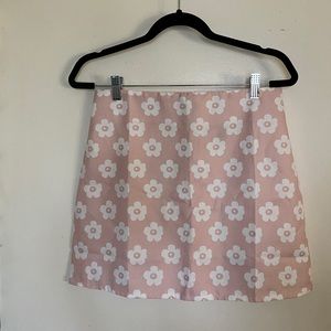Light Pink Flower Print Skirt